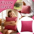 thumbnail image 2 of Pink Decorative Pillow, Velvet Throw Pillows, Couch Pillows for Living Room, Decorations for Living Room, Solid Bright Pink, 18X18 In, 1 Pc, 2 of 9