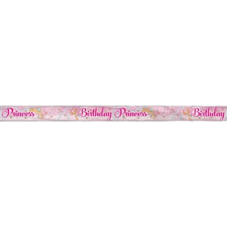 12 foil jeweled pink princess birthday banner walmart com