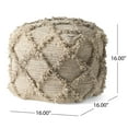 thumbnail image 3 of GDF Studio Dana Boho Handmade Fabric Cube Pouf, Natural Gray, 3 of 7