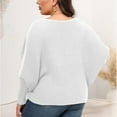 thumbnail image 4 of Nmnitkp Sweaters for Women Elegant Design Womens Off The Shoulder Sweater Top Fall 2024 Oversized Knit Batwing Long Sleeve Crochet Pullover Sweaters & Soft PLUS SIZE Sweaters for Women, 4 of 4