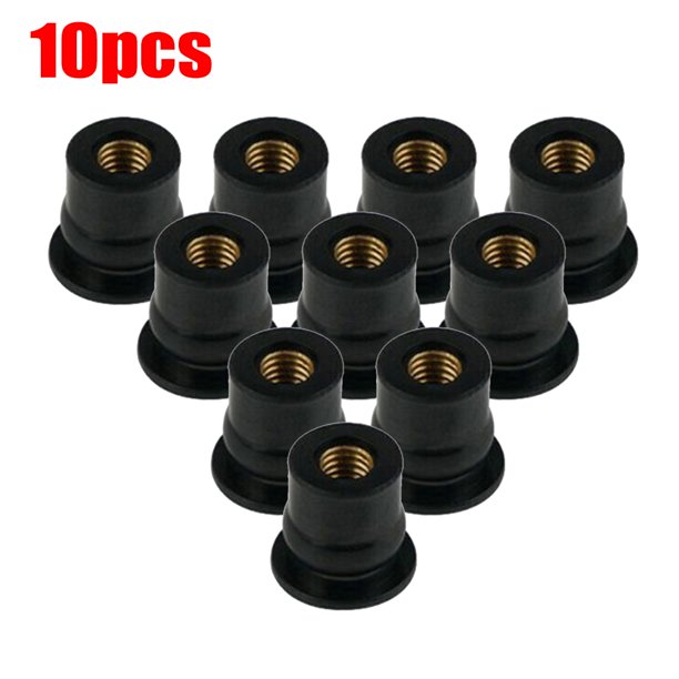 10PCS / KIT Universal Rubber Nuts M6 Neoprene Nuts Damper Panel Fixing