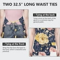 thumbnail image 6 of Pioneer Flower Floral Print Pattern Apron-Garden Aprons for Women with Pockets-Cotton Linen Waterproof Kitchen Cooking Gardening Aprons Adjustable for Kitchen,Cooking,BBQ and Salon 33x27 Inch, 6 of 7