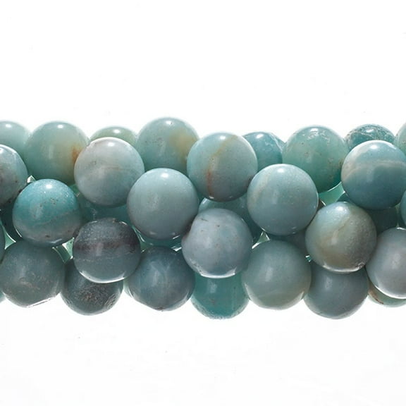 Earth's Jewel Semi-Precious 12mm Amazonite Natural Round Strung Bead