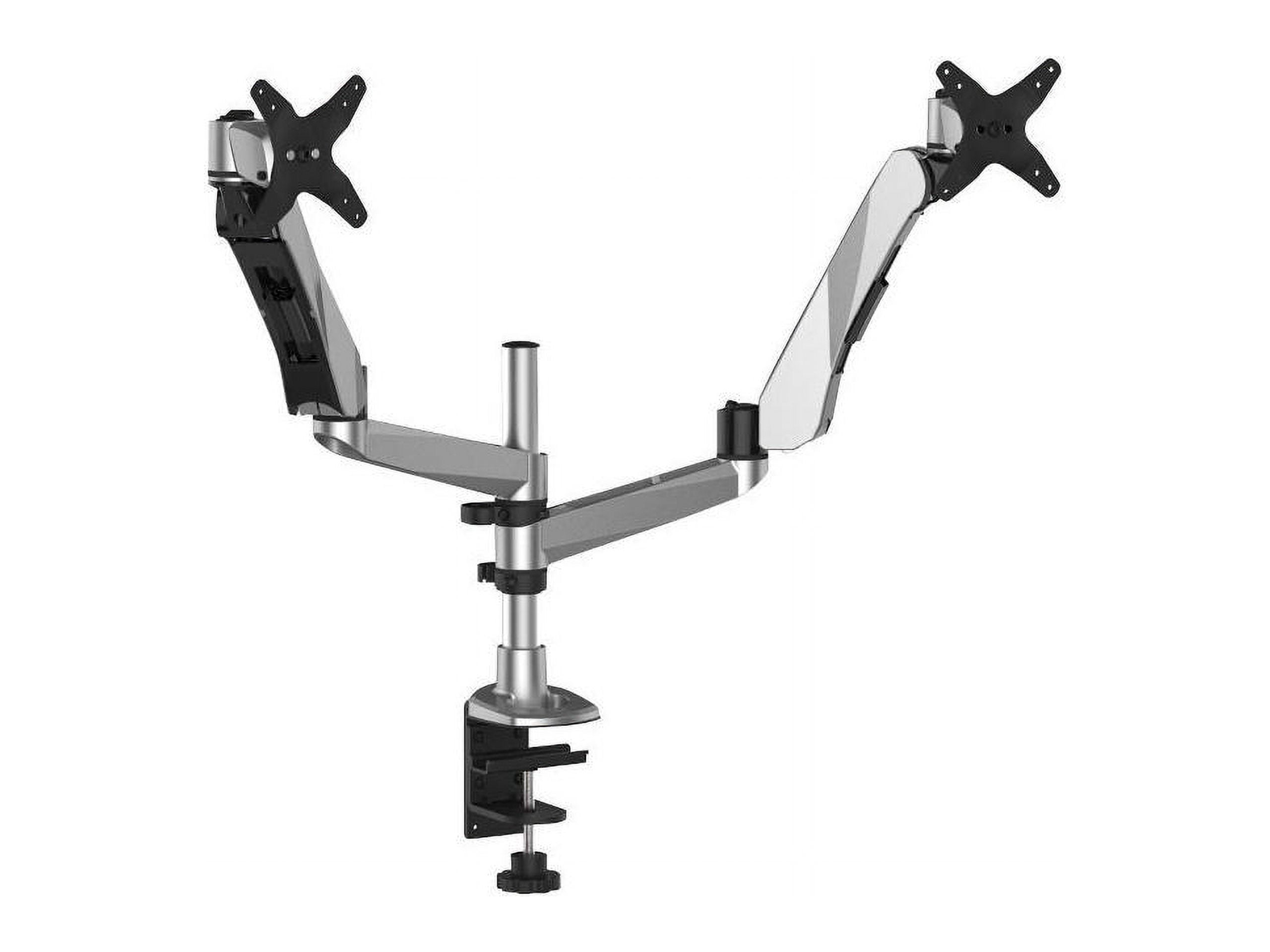 3M MA265S Easy-Adjust Desk Dual Arm Mount for 27 in. Monitors - Silver
