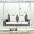 thumbnail image 4 of Barara King Outdoor Patio Swing Chair, Porch Swing Seat,2-Person Patio PE Wicker Hanging Porch Swing Bench Chair Cushion 800 Pounds-White, 4 of 9