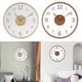 thumbnail image 2 of Modern Wall Clock Silent Wooden Wall Hanging Clock For Office Home Classroom Log Color, 2 of 5