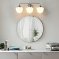 thumbnail image 5 of Bathroom Vanity Light Fixtures 3-Lights Brushed Nickel Vanity Lights Over Mirror, E26 40W Modern Bathroom Lighting Fixture with Milky White Glass for Bath Restroom, 5 of 9