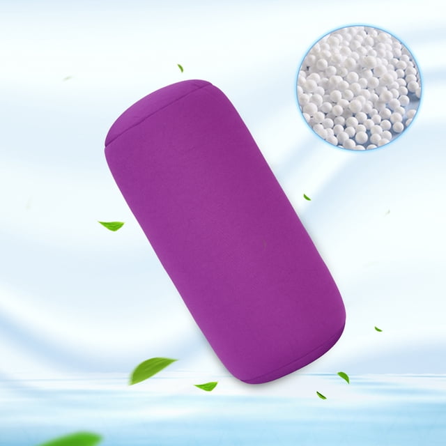 Round Neck Pillow,Lower Back Support Cylinder Microbead Roll, Soft Touch Fabric,Tube Cervical Support For Travel Or In Home,30×14CM