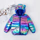 thumbnail image 1 of PatPat Chaqueta de algodón acolchada y laminada metálica con diseño de orejas en 3D para niños y niñas pequeños, 1 of 2