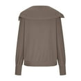 thumbnail image 5 of Babysbule Womens Casual Tops Solid Color Lapel Neck Long Sleeve Loose T-Shirt Blouse Pullover Tops, 5 of 9