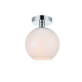 thumbnail image 3 of Baxter 1 Light Chrome Flush Mount With Frosted White Glass, 3 of 5