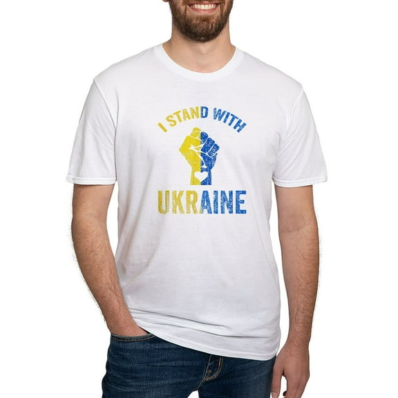 CafePress - Support Ukraine I Stand With Ukraine Ukrai T Shirt - Fitted T-Shirt, Vintage Fit Soft Cotton Tee
