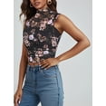 thumbnail image 2 of JWD Lace Top with Long Sleeves Stand Collar Embroidered Floral Design Ideal for Parties and Clubs Black Dahlia M, 2 of 5