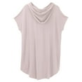 thumbnail image 4 of Breezora Trendy Women's Oversized Hooded Tshirt Casual Loose Fit Cotton Blend Top With Kangaroo Pocket For Street Style And Weekend Outings XXL Size Beige, 4 of 7