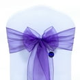 thumbnail image 6 of mds Pack of 50 Organza Chair Sash Bow Sashes for Wedding Decoration -Cadbury Purple, 6 of 7