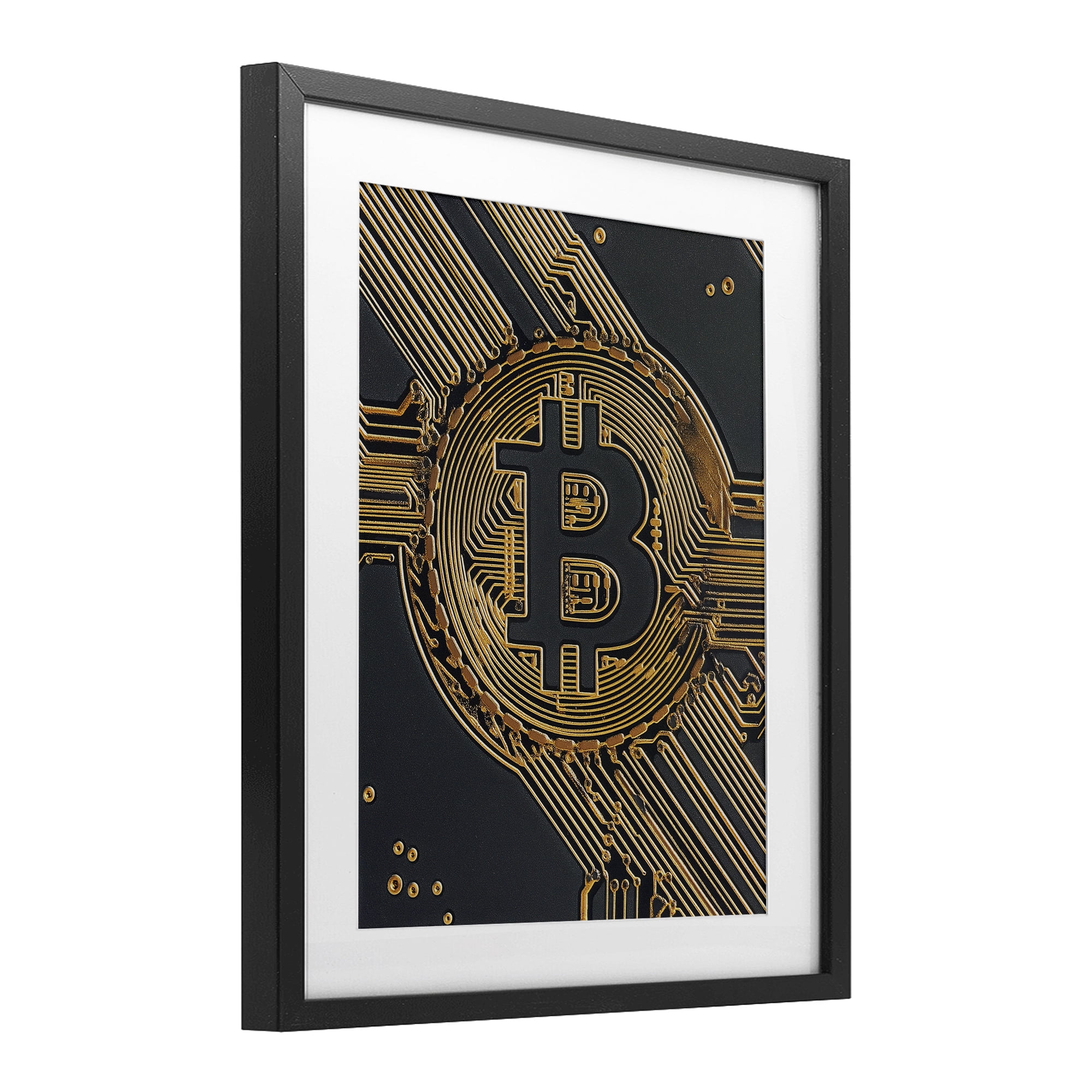 Stupell Industries Web Of Wealth Circuits Black Framed Print Under Glass, design by Svetlana Aleynikova