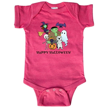 

Inktastic Happy Halloween Cute Trick or Treat Monsters Gift Baby Boy or Baby Girl Bodysuit