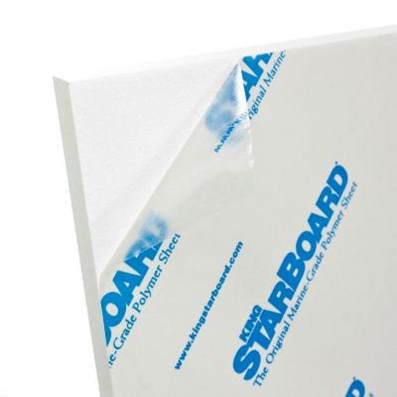 KING STARBOARD White 24" x 27" x 1/2" HDPE Plastic Sheet