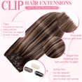 thumbnail image 3 of Extensiones de cabello humano real Gampacy con clip, 7 unidades, 56 cm, 3 of 8