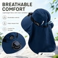 thumbnail image 4 of Linnome Solar Fan Sun Hat 2 In 1 Solar USB Rechargeable 3 Speed Cooling Hat Wide Brim Neck Flap Hands Free for Outdoor Hiking Fishing Beach Yard Work, 4 of 8