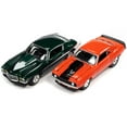 thumbnail image 2 of 1969 Chevrolet Camaro ZLX Phase III Hugger Orange w/Black & 1973 Phase III Dark Green 1/64 Diecast Model Cars Johnny Lightning, 2 of 3