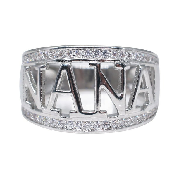 Anillos para mujer, regalos para mujer, Día de la Madre, Abuela de Nana con diamante, anillo A