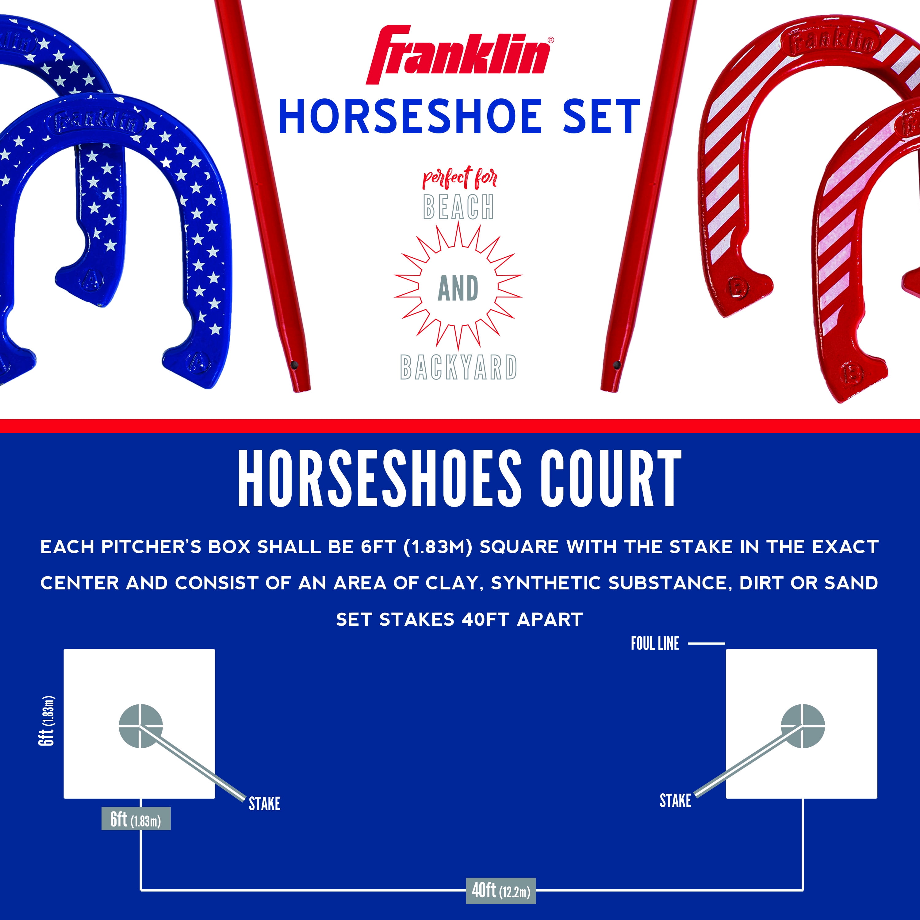 Horseshoes Sports & Outdoors Franklin Sports 50011 Horseshoes Set Beach