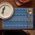 thumbnail image 4 of Blue Geometric Pattern with Elephants Summer Placemats Table Placemats Set Of 6-Linen Kitchen Washable Placemats Table Mats 11.8"x17.7" Non-Slip Heat Resistant, 4 of 5