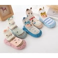 thumbnail image 2 of Unisex Baby Toddler Animals Print Cotton Socks Slipper Anti-Slip Crib Shoes - Sold per 1 Pair (Baby Blue/Fox, 12-18 Months), 2 of 3