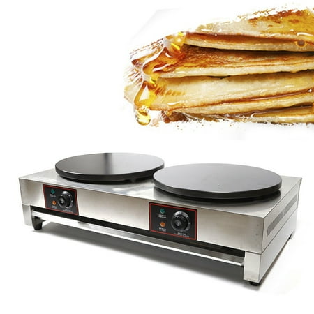 

Flkoendmall Double-Head Crepe Maker Commercial Electric Crepe Pancake Maker Griddle