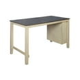 thumbnail image 4 of Home Design Africa Counter Height Table, Taupe/Antique Gray, Rectangular Wood Top, 3 Storage Shelves, Sturdy Legs, Modern Style, Space-Saving, Durable Construction, 4 of 6