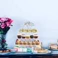 thumbnail image 2 of 5 -Tier Macaron Tower Stand, Square Tiered Dessert Cake Display Stand Serving Tray,Bakery Decor -Transparent, 2 of 5