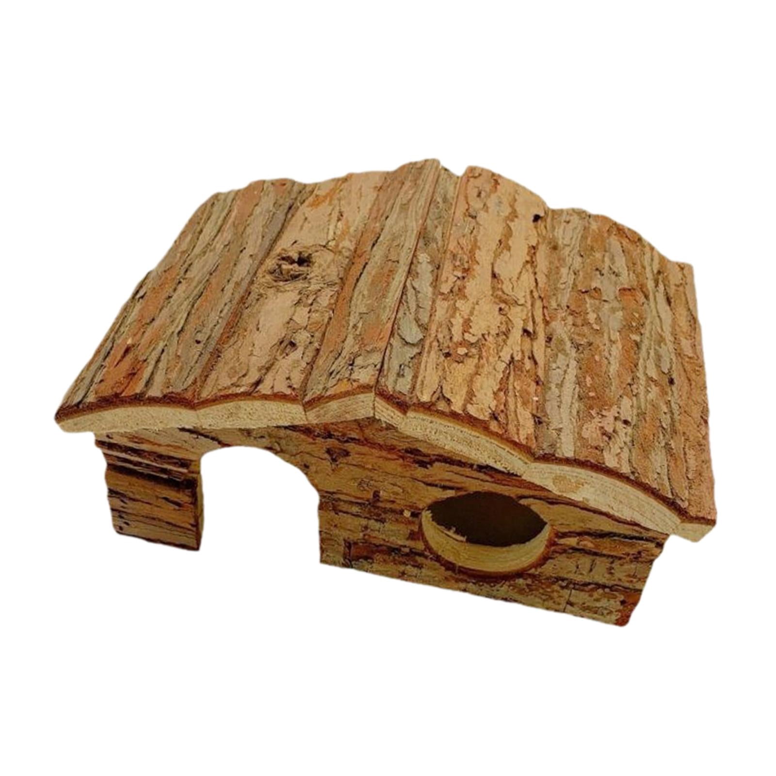 oshhnii Hamster Wood House Cage Decor Landscaping Supplies for Mice Lemmings Hamster