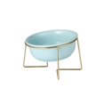 thumbnail image 1 of Anti Vomiting Easy Cleaning Neck Protect with Bracket Ceramic Material Slope Design Cat Feeding Bowl Dog Drinking Dish Pet Accessories Cat Bowl BLUE S WITH BRACKET, 1 of 8
