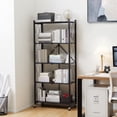 thumbnail image 1 of Nbcleanic 70.7" H 5-Tier Storage Shelves with Wheels, Black, 1 of 7