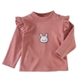 thumbnail image 4 of larppty Toddler Girl Ruffle Long Sleeve T-Shirt Top Tee for Spring/Fall(6-12 Months), 4 of 4