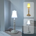 thumbnail image 1 of Luz nocturna LED retro - lámpara decorativa de plástico blanco para dormitorio, salón, pasillo, patio - 5,5x5,5x18cm, 1 of 7