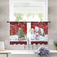 thumbnail image 3 of Red Christmas Sheer Curtains 45 Inch Length 2 Panels Set, Semi Transparent Voile Rod Pocket Curtains for Living Dining Room Bedroom Drapes Xmas Tree Snowman Bear Snowfall Plaid, 3 of 8