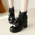 thumbnail image 4 of Mepaouo Platform Boots for Women Goth Bead Lace Lolita Dress Shoes Zipper Ankle Booties, 4 of 8