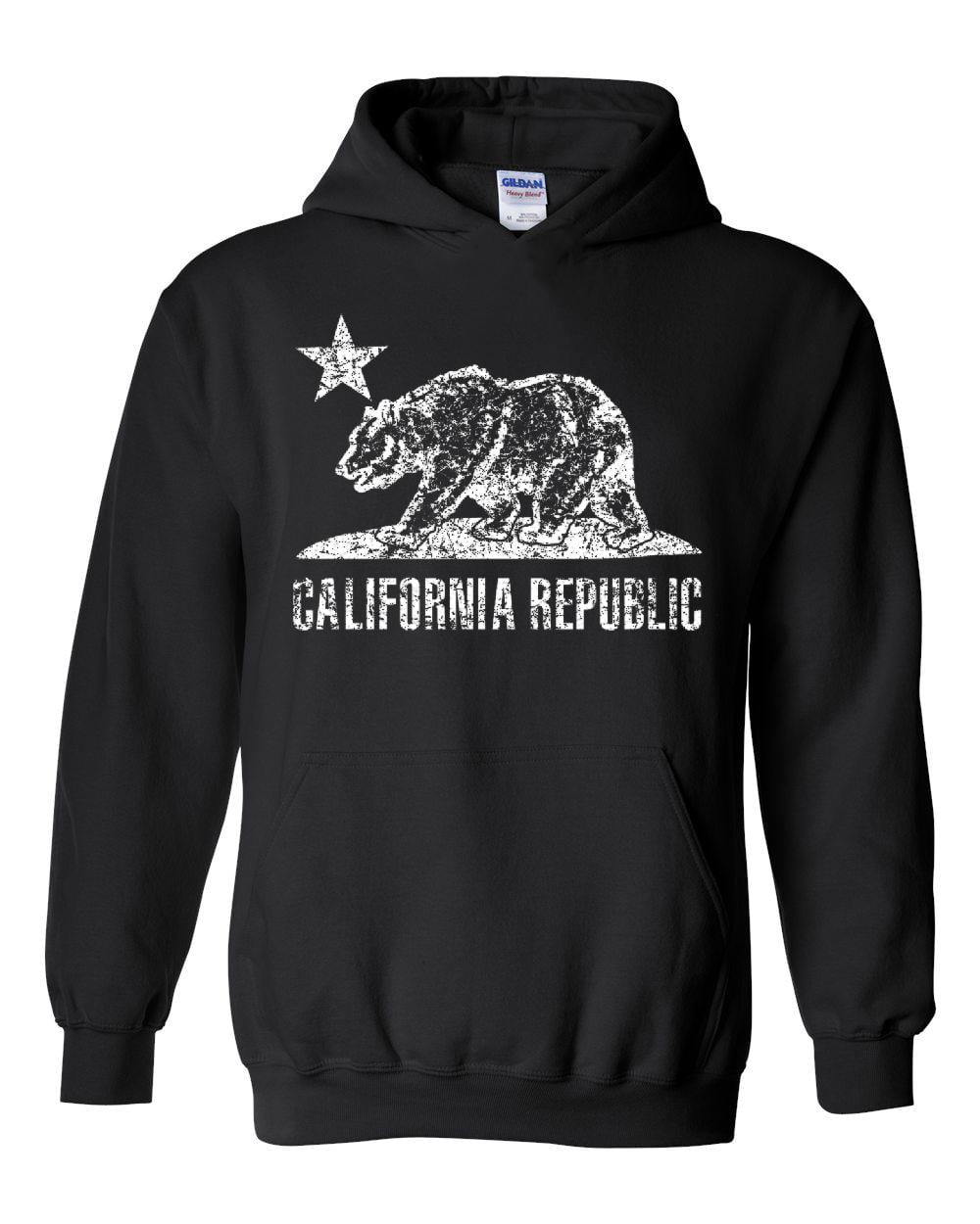 IWPF - Unisex California Republic Bear Hoodie Sweatshirt - Walmart.com ...