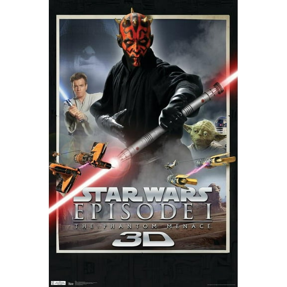 Star Wars: The Phantom Menace - 3D One Sheet Wall Poster, 22.375" x 34"