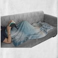 thumbnail image 6 of Whale Soft Flannel Fleece Throw Blanket, Dreamy View of Whale and Aeroplane Fantasy Landscape Cloudy Sky Image, Cozy Plush for Indoor and Outdoor Use, 70" x 90", Pale Blue Yellow White, by Ambesonne, 6 of 6