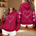 thumbnail image 5 of Staron Women's Hoodie Hooded Long Sleeve Graphic Hearts Casual Crewneck Sweatshirt Loose Cute Pullover Hoodies Tops Wine XL, 5 of 6