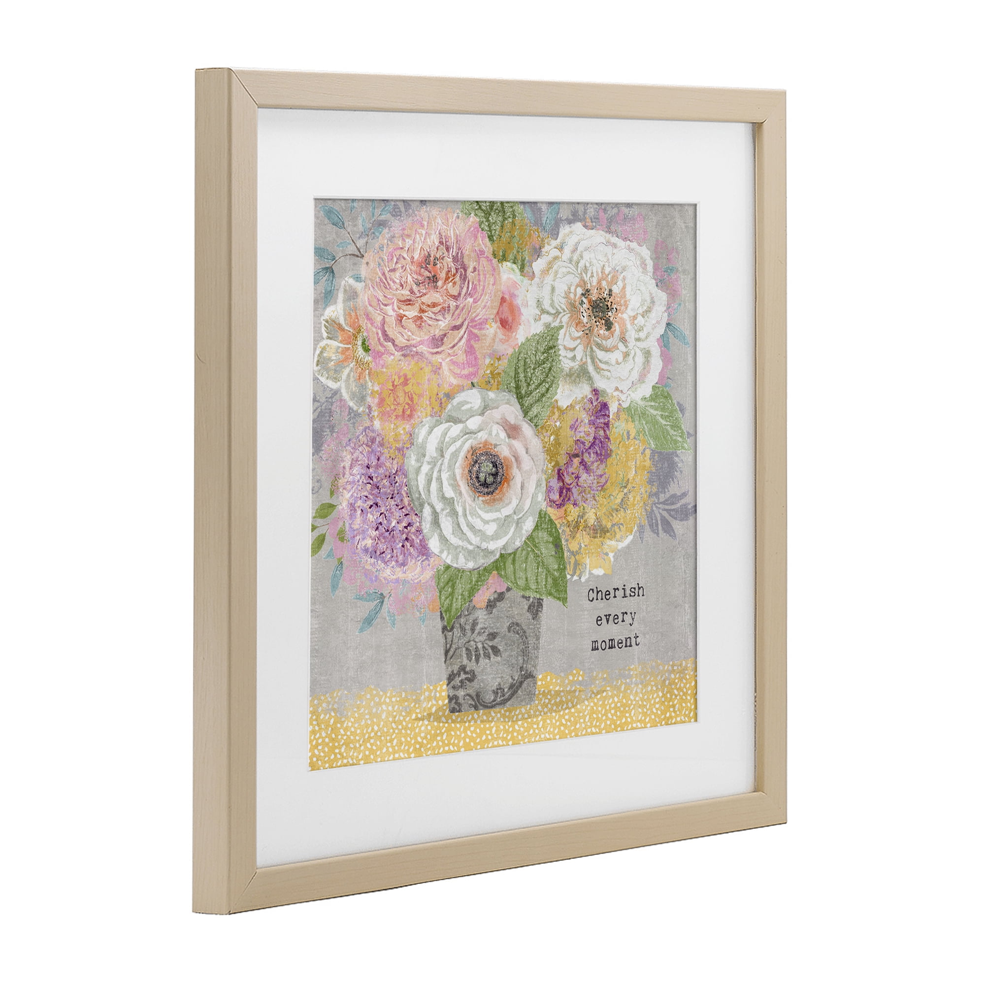 Stupell Industries Cherish Every Moment Inspiration Birch Framed Print Under Glass, design by Suzanne Nicoll
