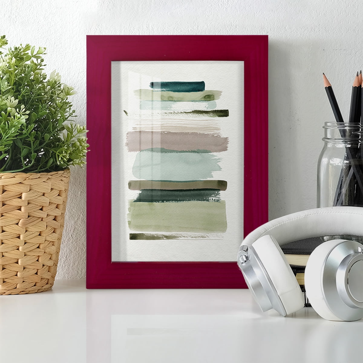 Grass Stains I - Framed Print w/glass - Cherry Red