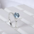 thumbnail image 5 of Aquamarine Round cut gemstone engagement ring 925 sterling silver ring, birthday gift for her, 5 of 5
