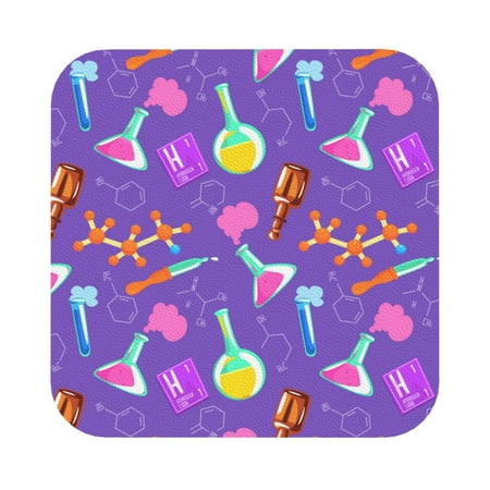

Matuu Chemistry Tools for Cup Coasters Set of 6 Leather Coasters Desk Coasters for Office Measures 4” x 4” Square