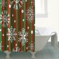thumbnail image 4 of Happy Christmas Snowflake Red Stripe Shower Curtains,Washable Show Curtain with Hooks Friendly Polyester Fabric Bathroom Curtains for Thanksgiving Day Fall Party Home Decor, 4 of 5
