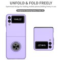 thumbnail image 5 of Dteck with Samsung Galaxy Z Flip 3 Ring Holder Case Heavy Duty Rubber Bumper Non-Slip Grip Magnetic Kicstand Hybrid Shockproof Slim Thin Protection Phone Case for Galaxy z flip 3 5G,Purple, 5 of 9