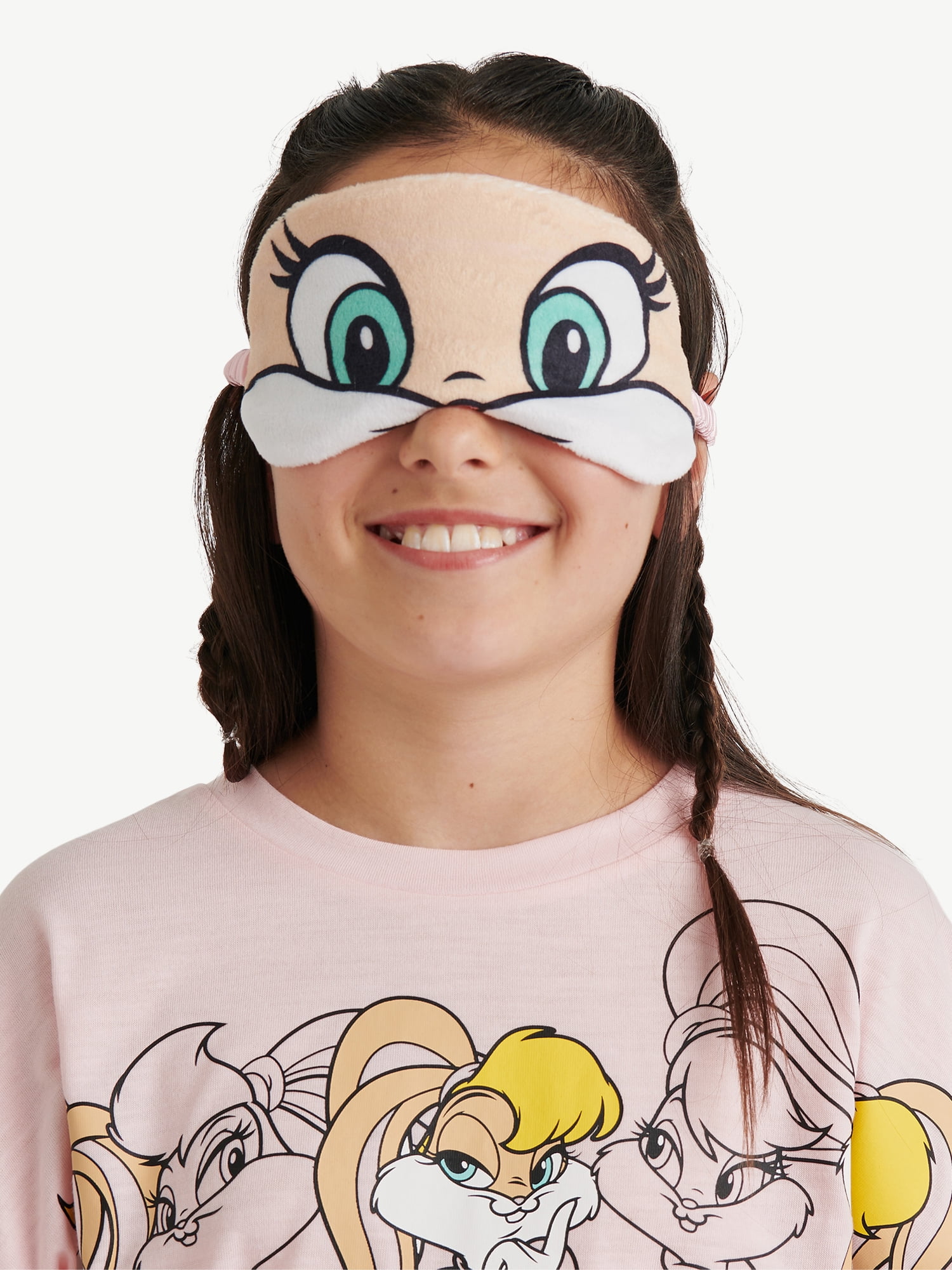 Looney Tunes X Justice Girls Short Sleeve Sleep Top and Sleep Pants with Eyemask, 3-Piece, Sizes 5-18